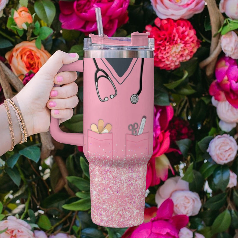 Ceeprints Tumbler Glitter Nurse Vibes