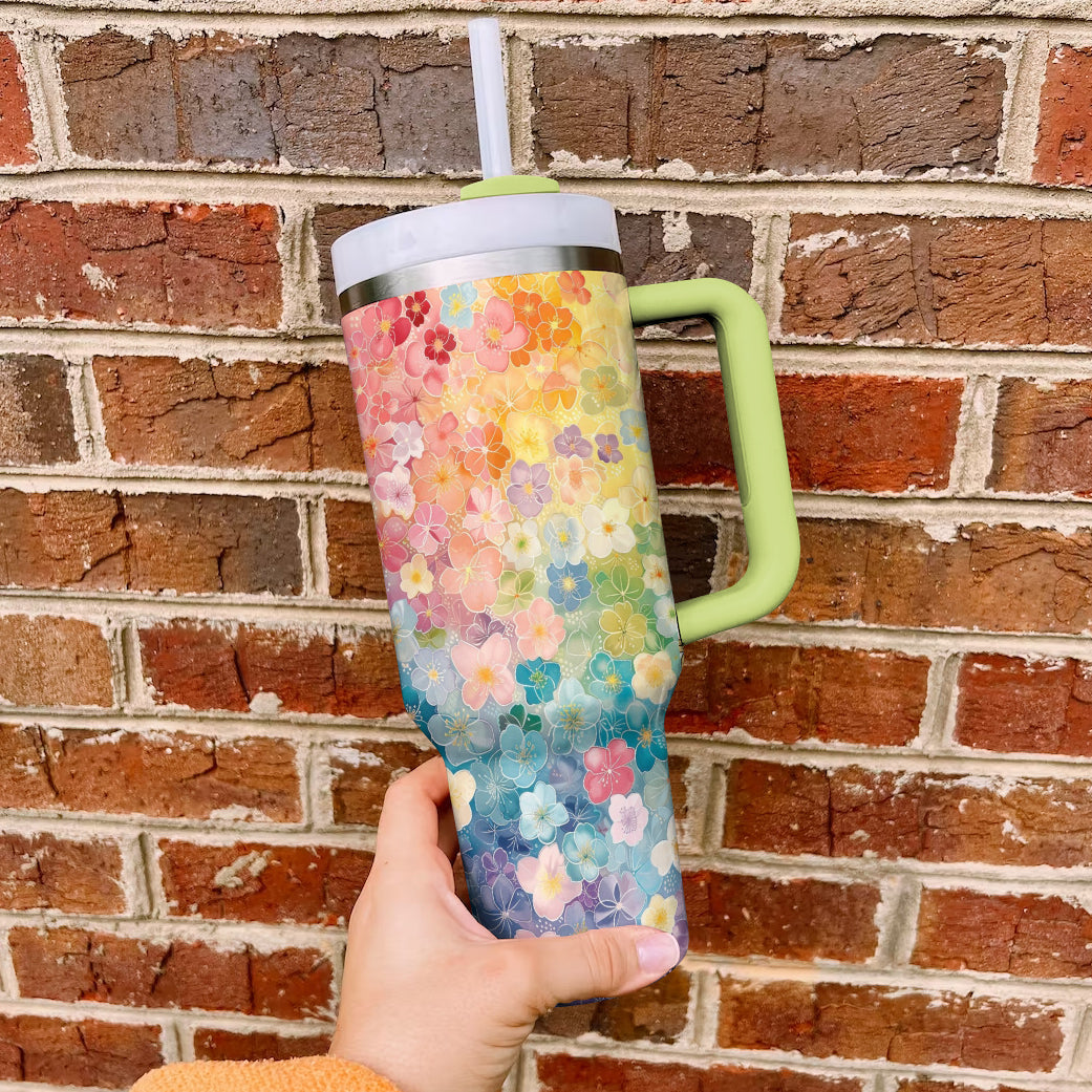 Ceeprints Tumbler Rainbow Floral