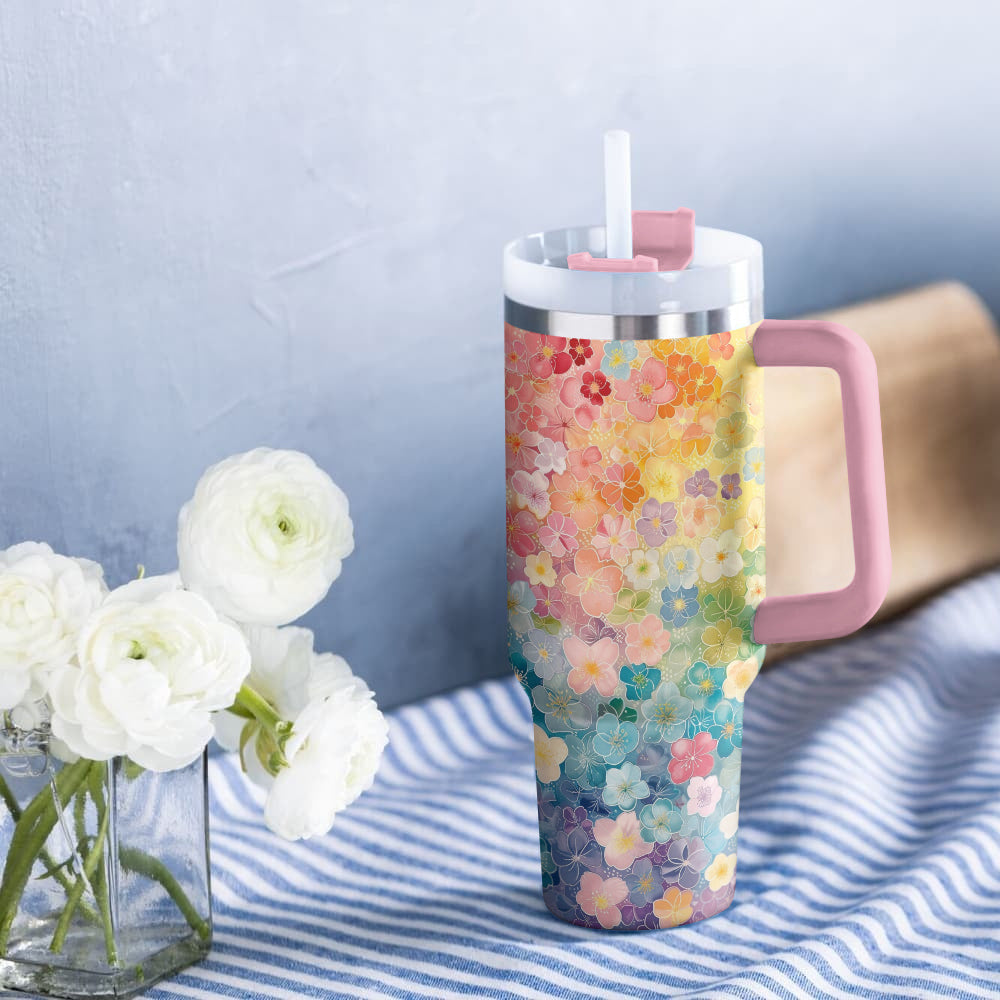 Ceeprints Tumbler Rainbow Floral