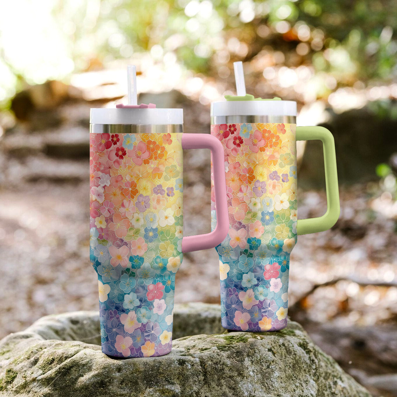 Ceeprints Tumbler Rainbow Floral