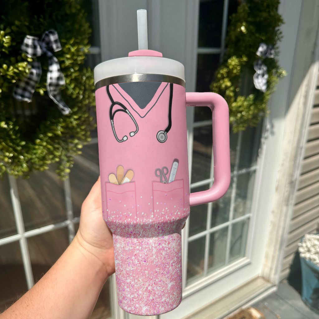 Ceeprints Tumbler Glitter Nurse Vibes