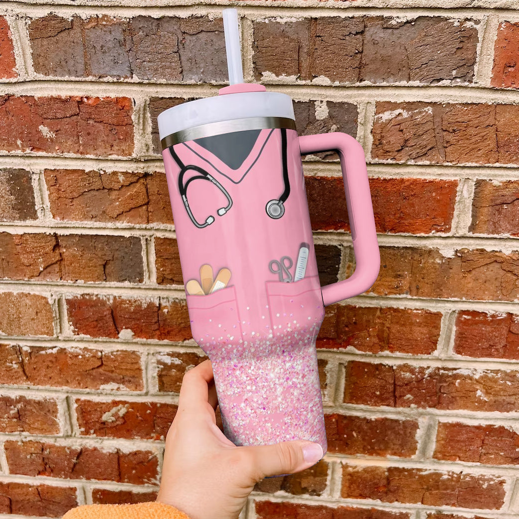 Ceeprints Tumbler Glitter Nurse Vibes