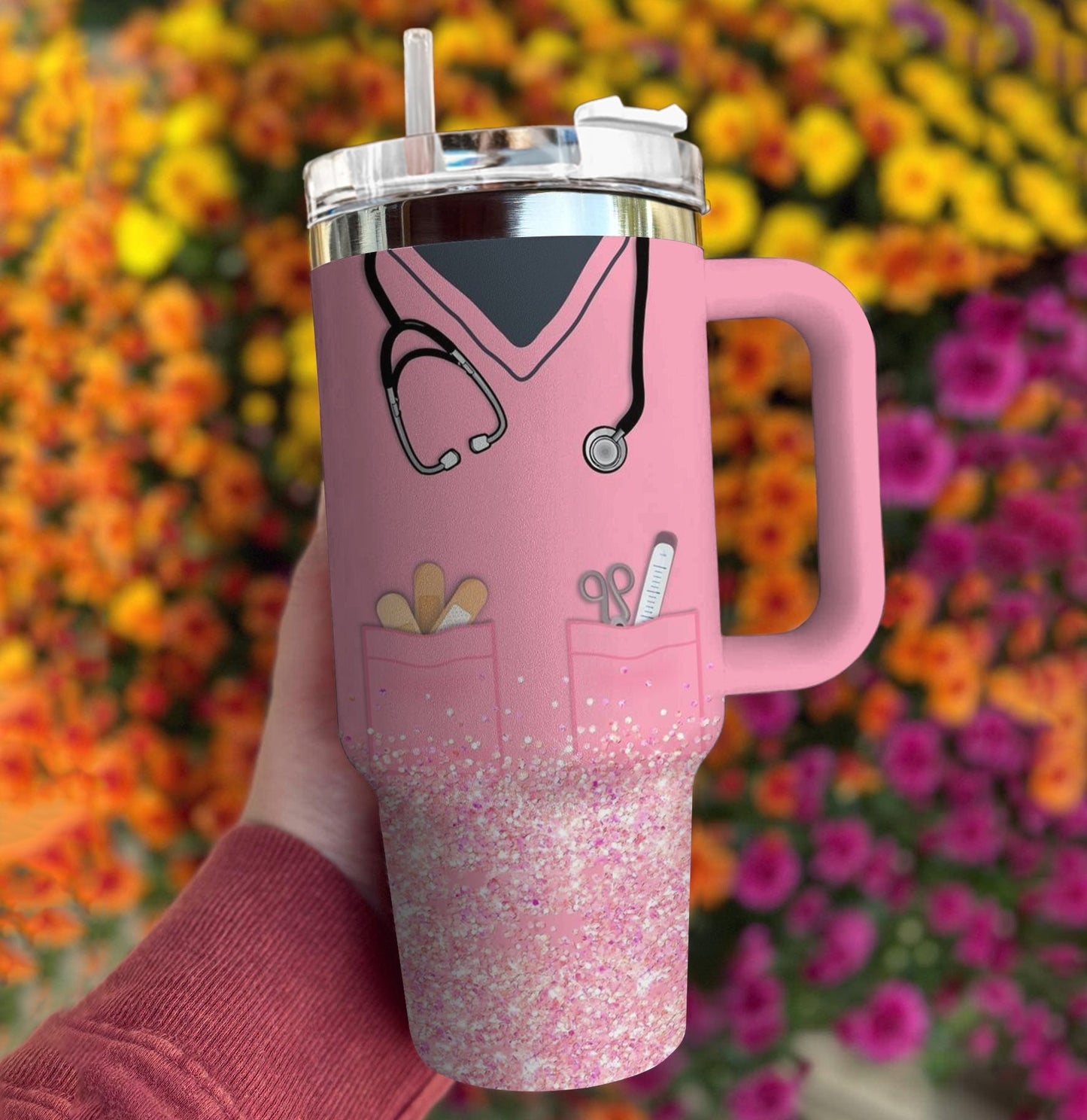 Ceeprints Tumbler Glitter Nurse Vibes