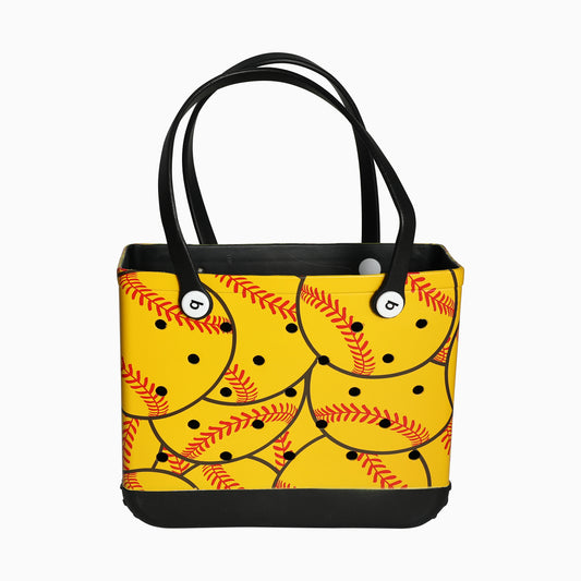 Baseball Beach Tote Bag,Original Large Rubber Beach Bag for Women, Pool Bag and Boat Tote