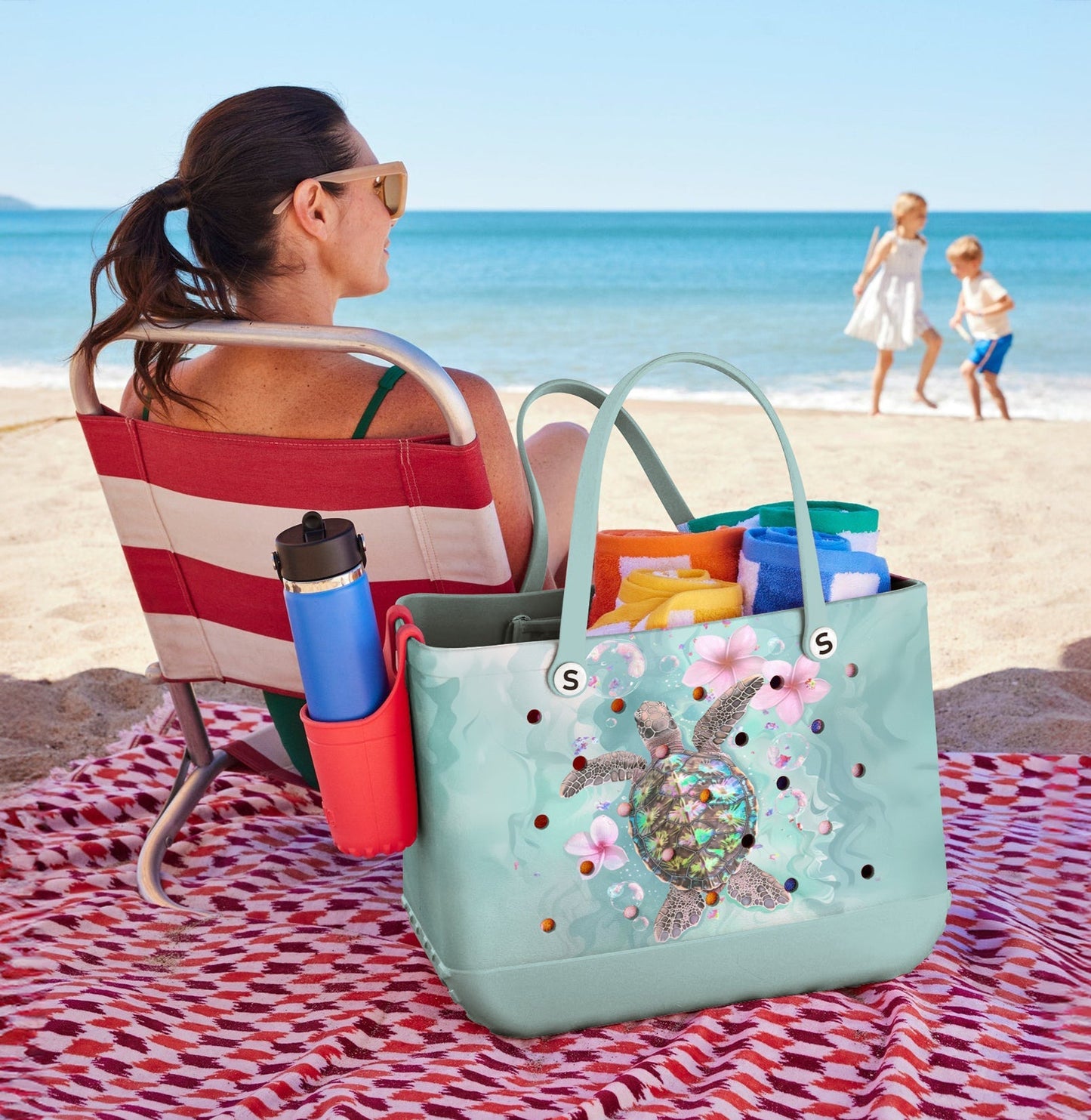 Ceeprints EVA Cee Bag Sea Turtle Tropical Flowers
