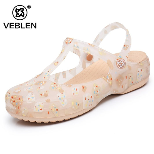 Veblen Women's Classic Clogs Comfortable, Soft, and Non Slip Jelly Beach Sandals Outdoor Leisure Water Slippers