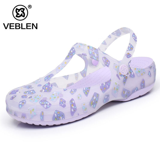 Veblen Women's Classic Clogs Comfortable, Soft, and Non Slip Jelly Beach Sandals Outdoor Leisure Water Slippers