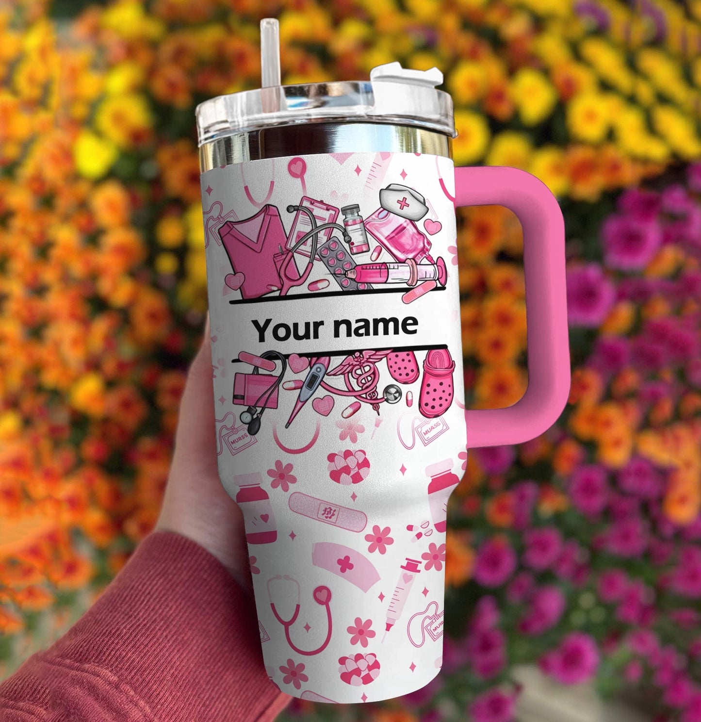 Ceeprints Personalized Tumbler Nurse Blossom